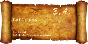 Baffy Ada névjegykártya